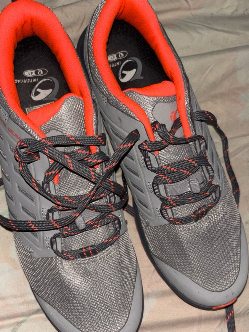 Pearl Izumi Gray Athletic Shoes with Orange Lining